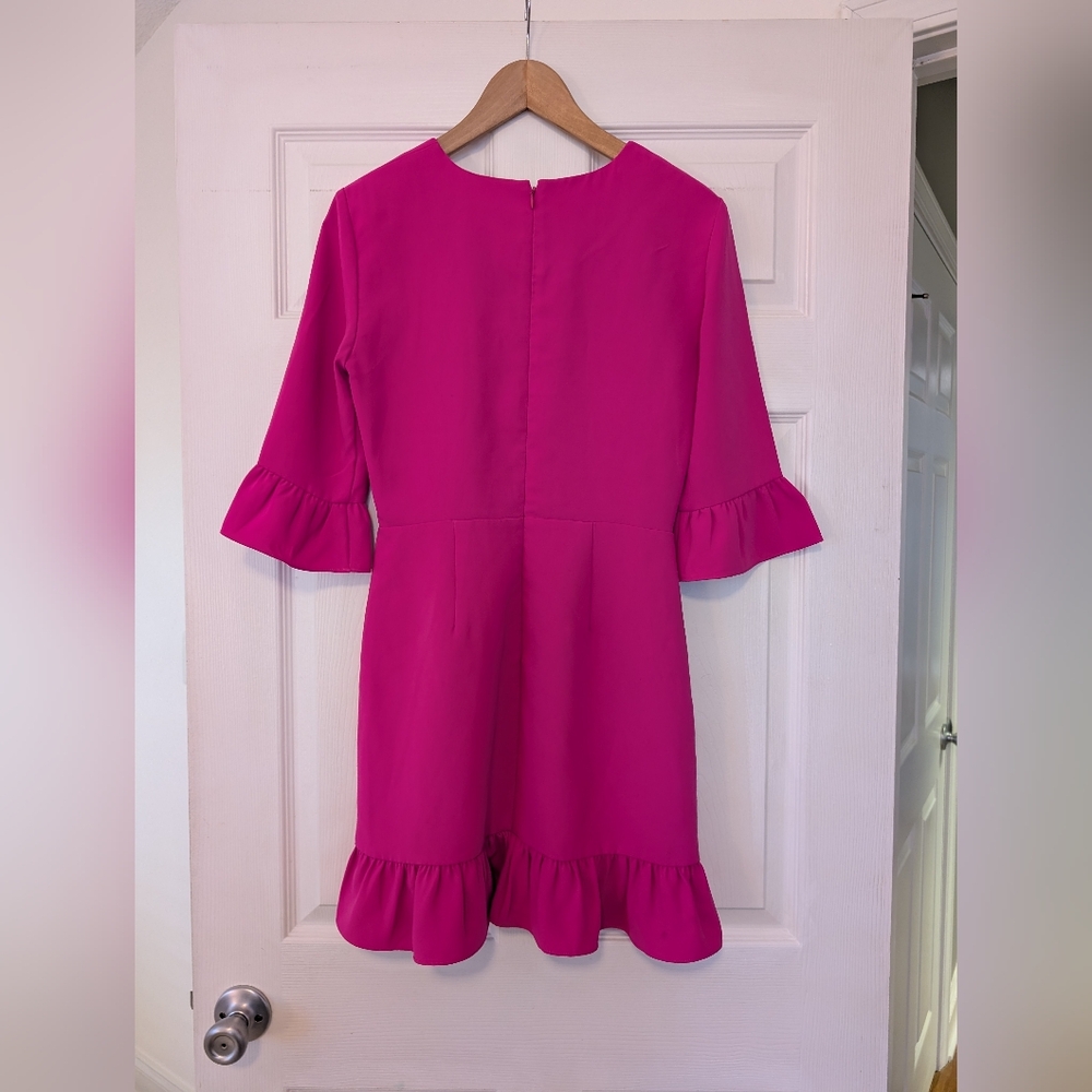 Amanda Uprichard NY Candice Dress In Hot Pink Women's Size Small - Picture 3 of 4